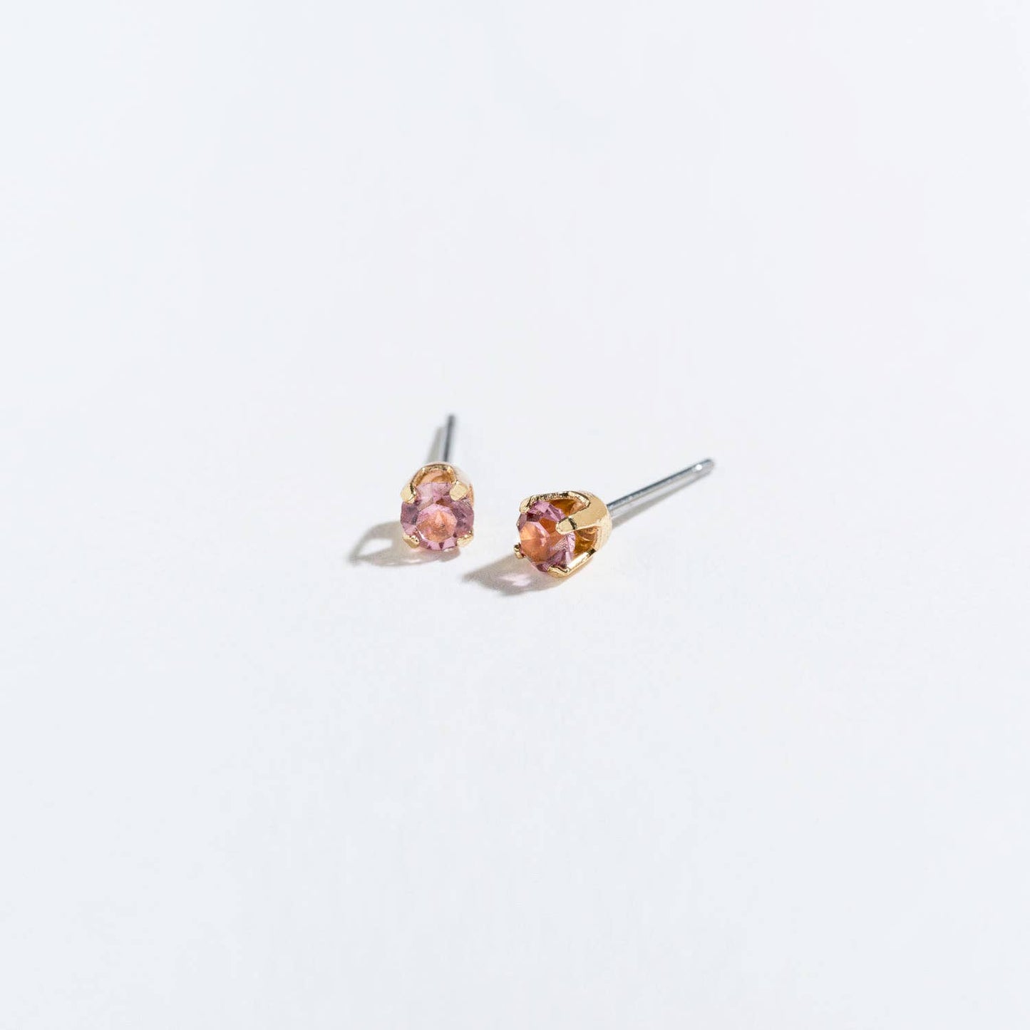 Solitaire Round Cut Birth Stone Ear Sense Stud Earrings
