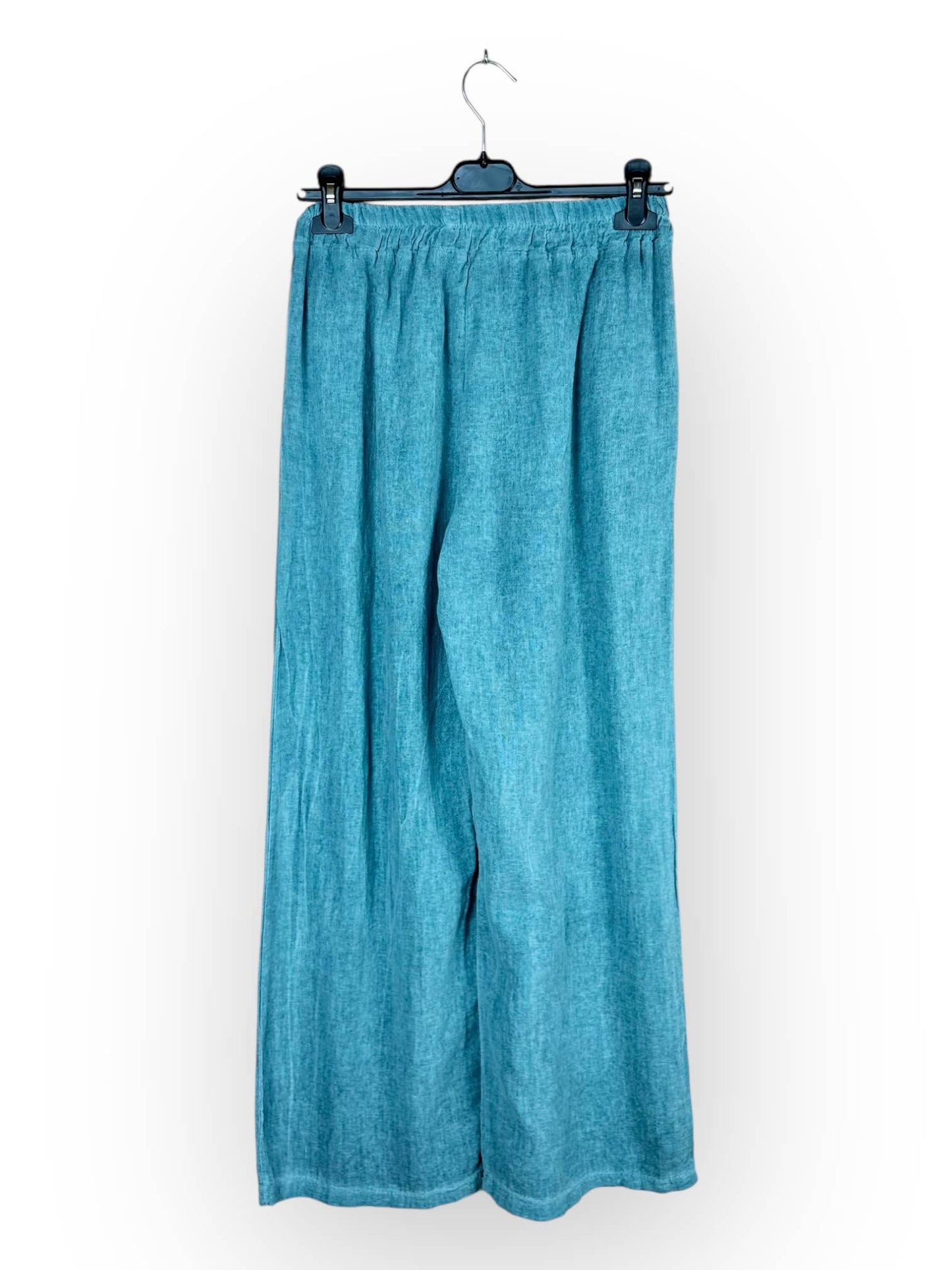 PLAIN LINEN AND COTTON PANTS Made in Italy