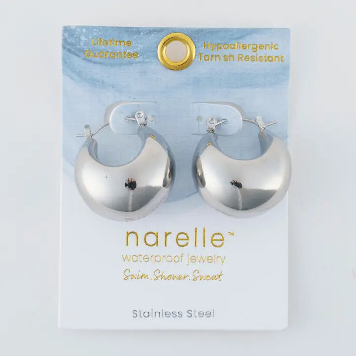 Geometric Pin Catch Hoop Earrings Narelle Waterproof Jewelry
