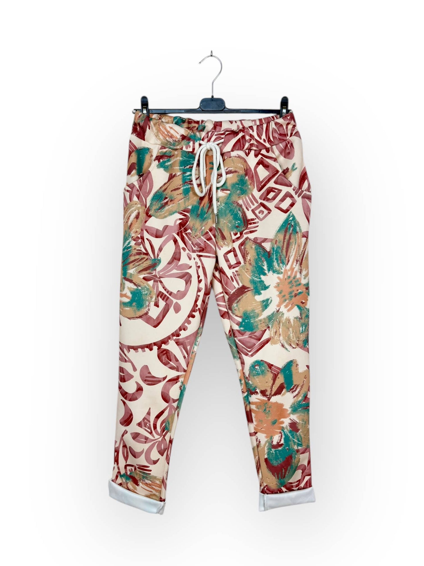 Floral Patterned pantajogg - Jog Pant Made in Italy