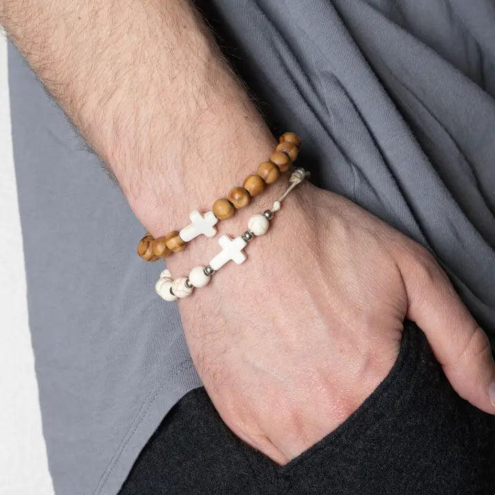 Jordan Unisex Inspirational Adjustable Beaded Cross Bracelet by Howard's