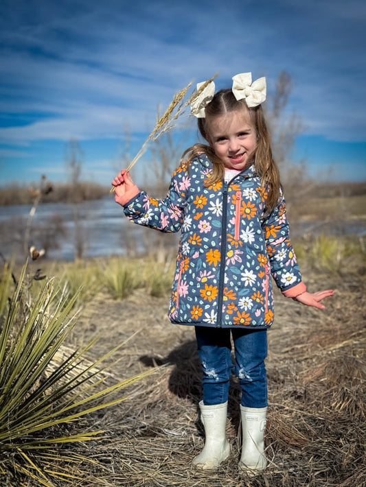 Flowers Lightweight Puffy Jacket - Kids Outdoor Adventure Wear