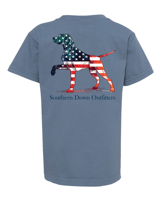 Star Spangled Dog Youth Southern Down Outfitters Short Sleeve Tee