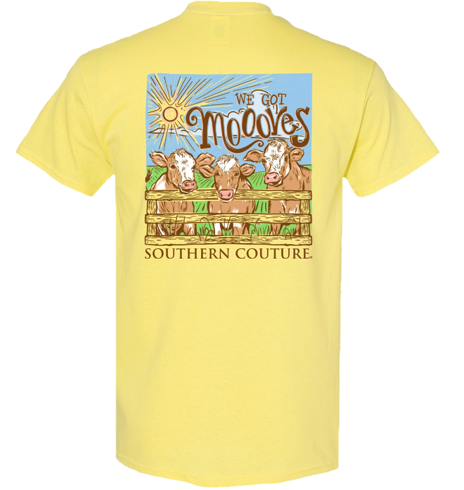 We Got Mooves-Cornsilk- Southern Couture Short Sleeve Classic Tee