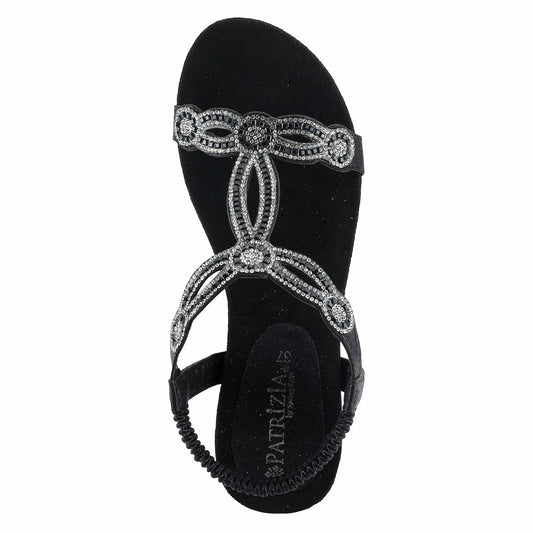 Shining Black Sandal by Patrizia