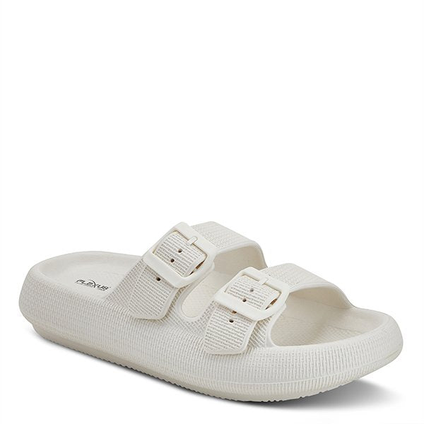 Bubbles White waterproof slides by Flexus
