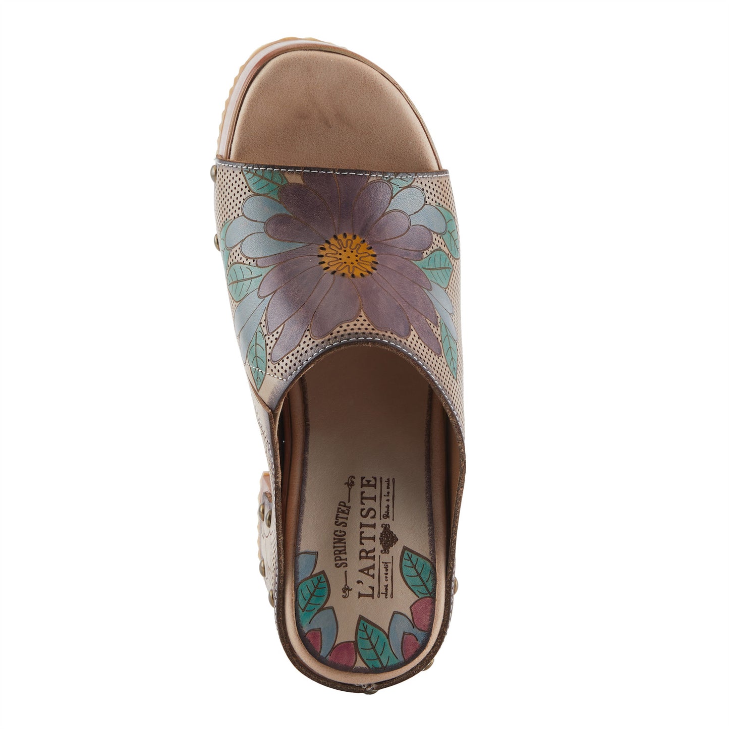 TEESHIRT Beige Multi Platform Sandal by L`ARTISTE