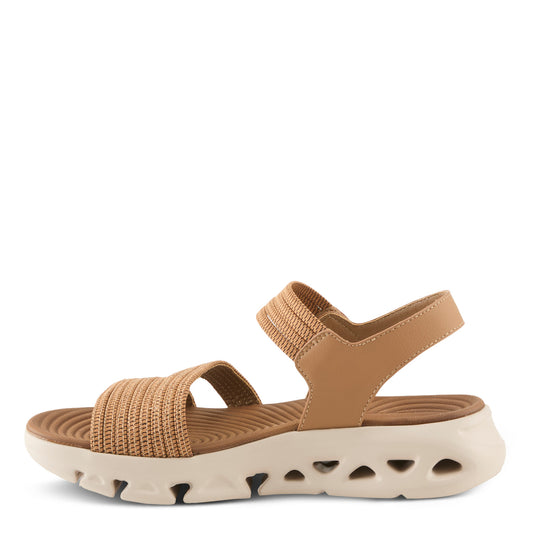GARLINA Tan wedge back-strap Sandal by Flexus