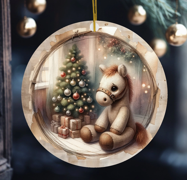Ceramic Toy Horse Christmas Tree Keepsake Ornament