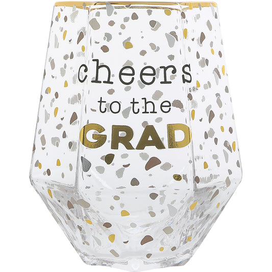 Cheers to the Grad - 16 oz Geometric Glass