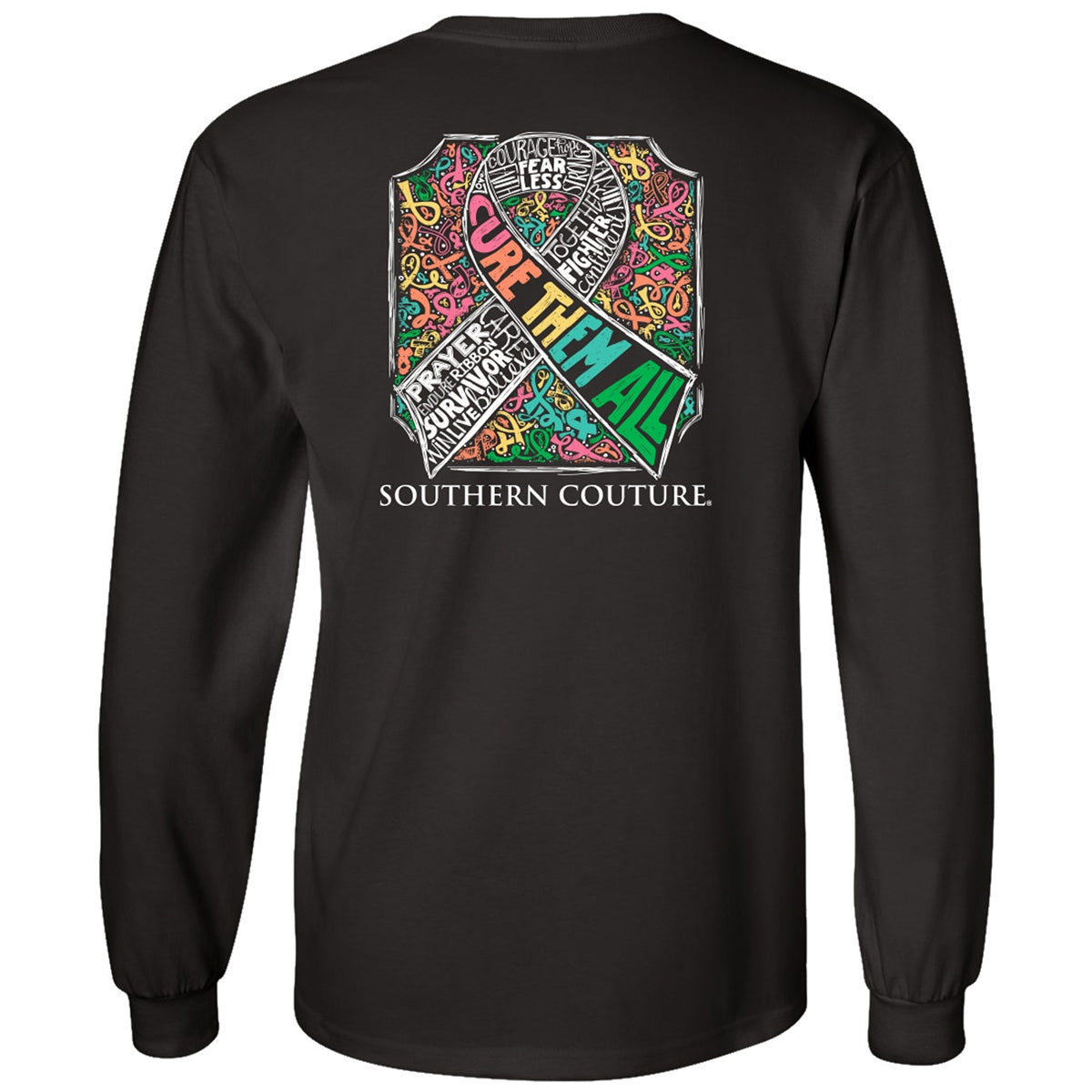 Cure Them All on Dark Heather Southern Couture Classic Long Sleeve Tee