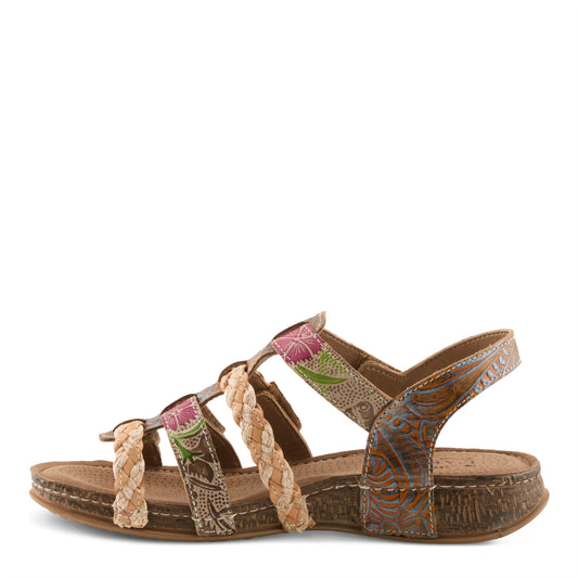 DELILA Plush Cushion Mango Multi Sandal by L'Artiste from Spring Step Shoes