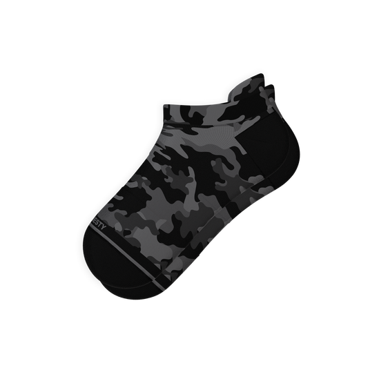 The Darkside | Black Camouflage Heel Hammock™ Ankle Socks