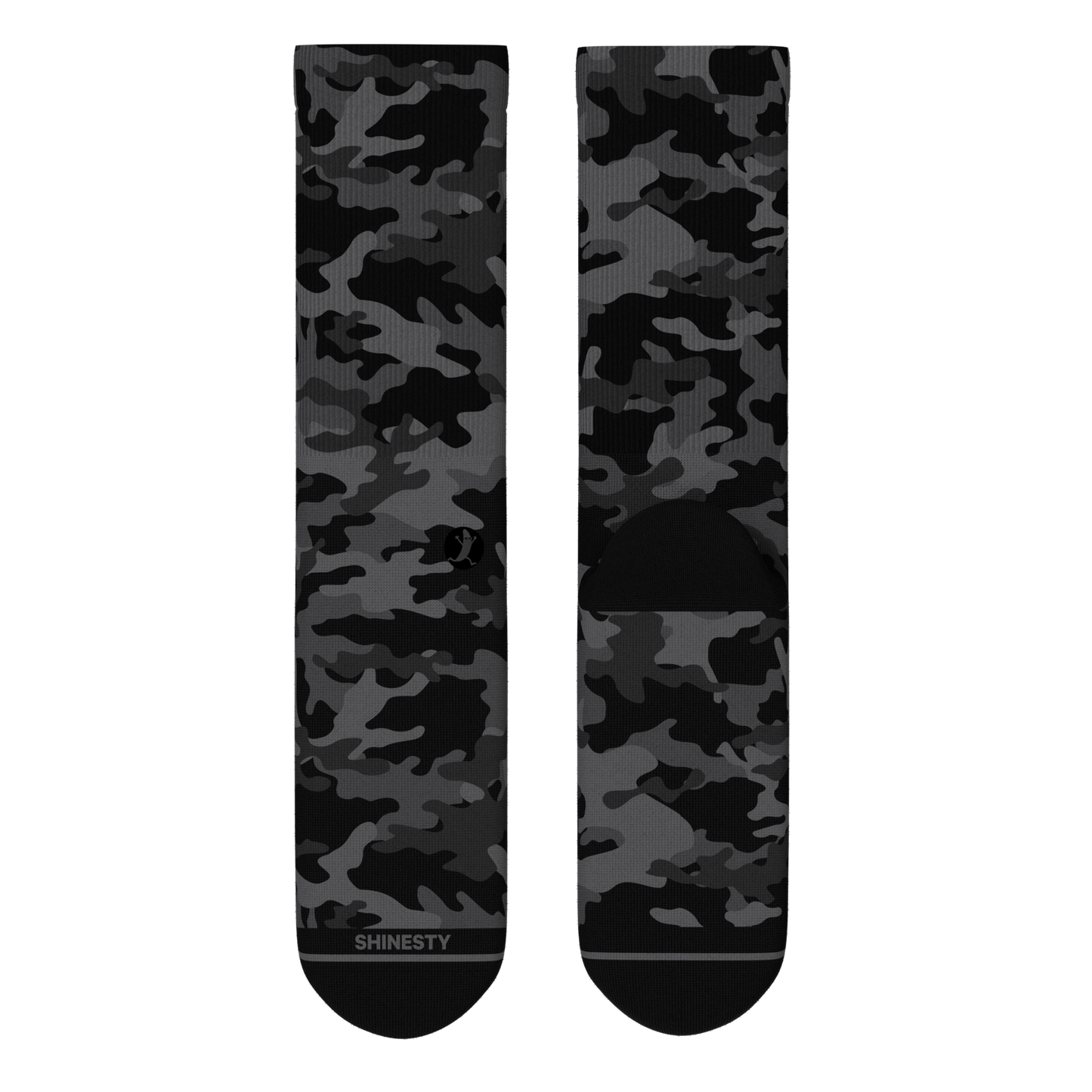 The Darkside | Black Camouflage Heel Hammock™ Crew Socks
