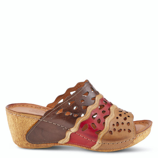 FOOTY Brown Multi Sandal by Spring Step