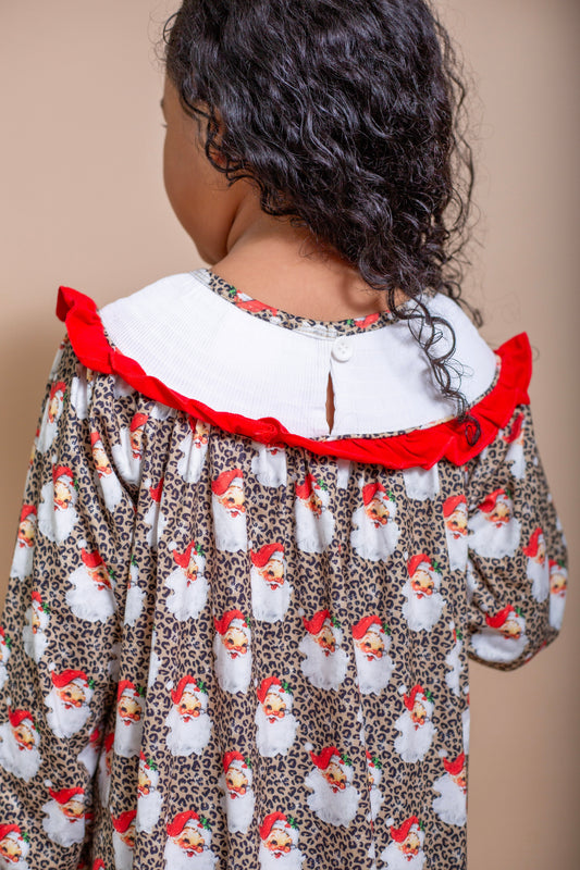 Santa baby smocked dress