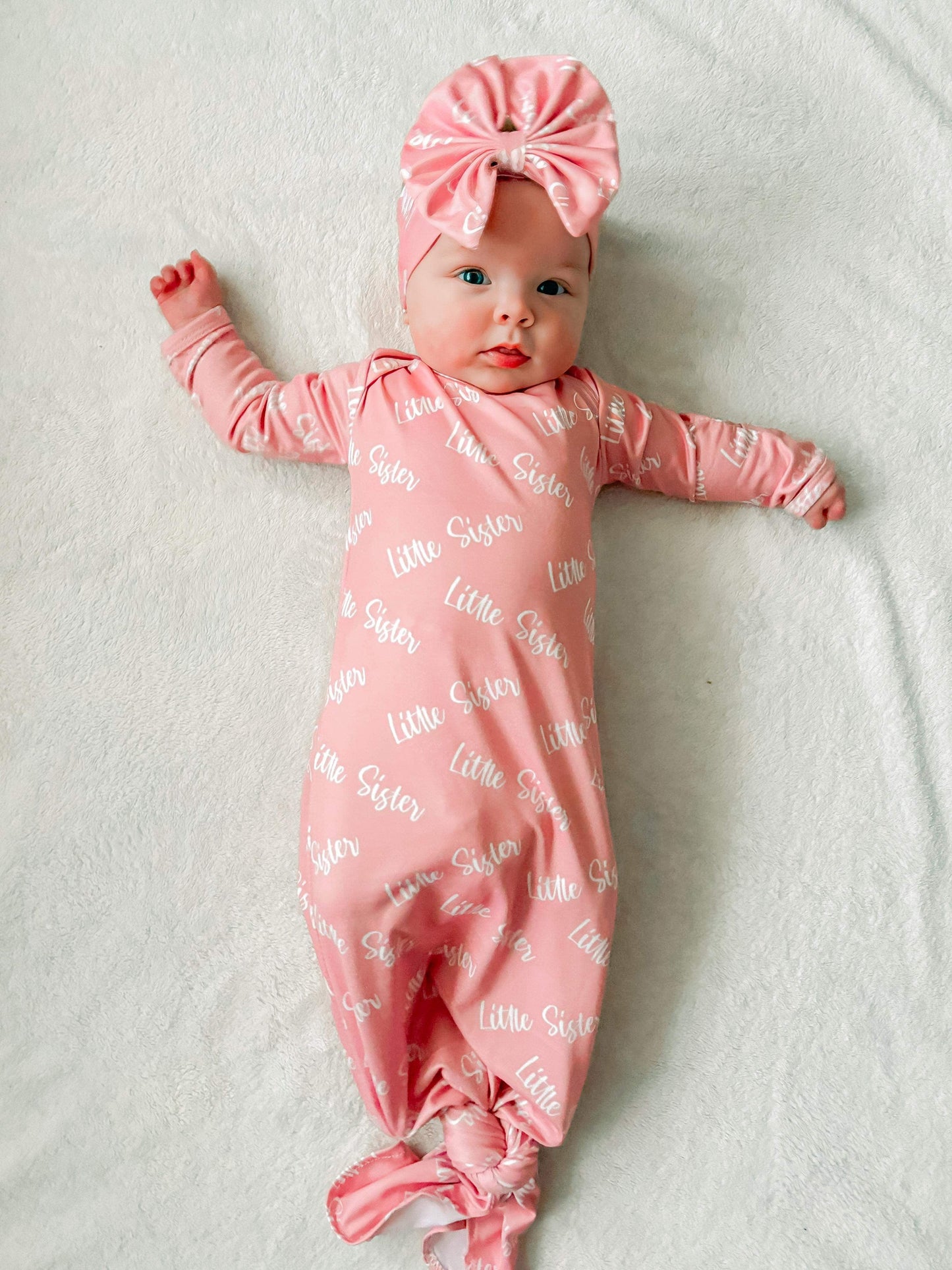 Little sister knotted gown and headband set