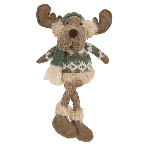Teal Dangle Leg Nordic Sweater Reindeer