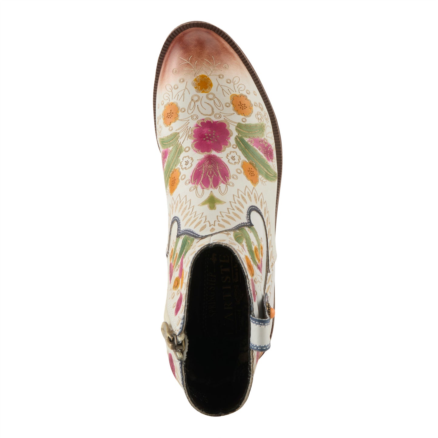 GALOP FLORAL BOOTIE in WhiteCowgirl Boot BY L`Artiste