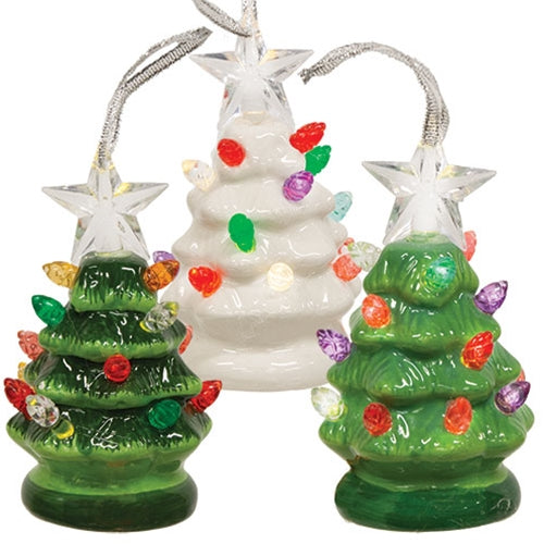 Ceramic Tree Glow Ornament - 3 Asstd.