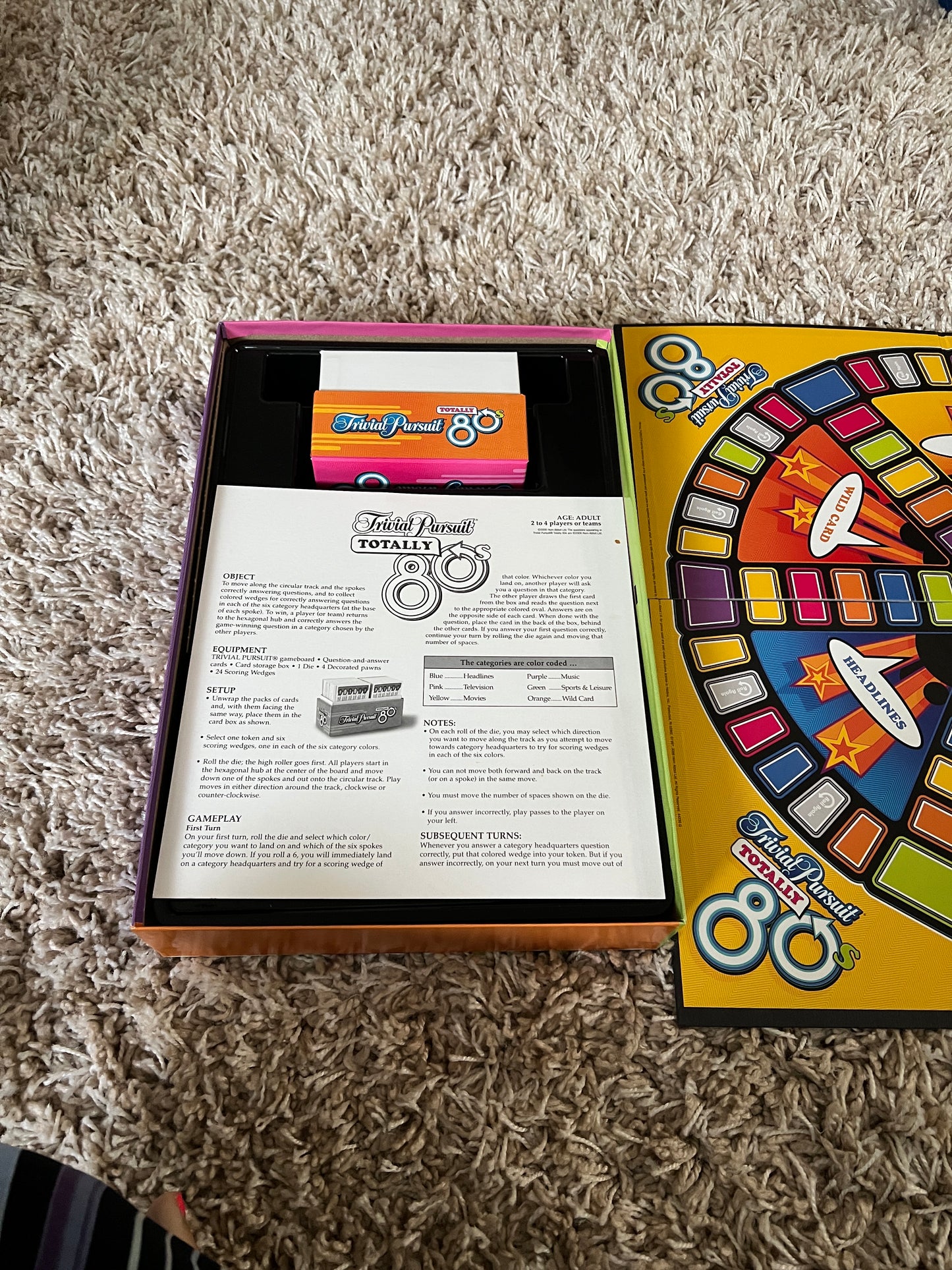 Trivial Pursuit Totally 80s Game Board 2006 Parker Brothers