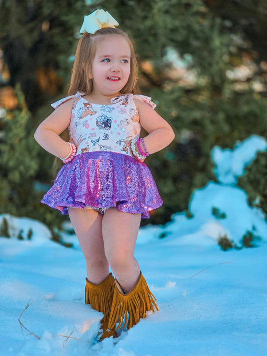 Thumper sequin tie romper