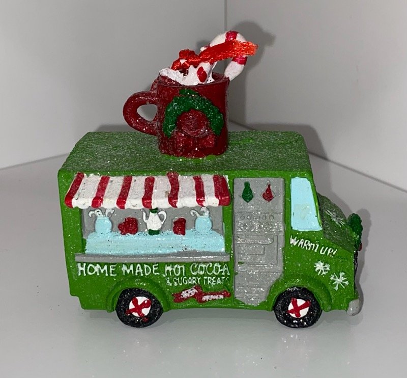 GREEN RESIN HOT COCOA MOBILE ORNAMENT