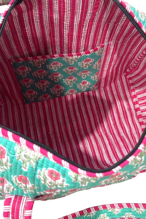 SC - ETA 2/20 - Marley Teal and Pink Floral Duffel Bag