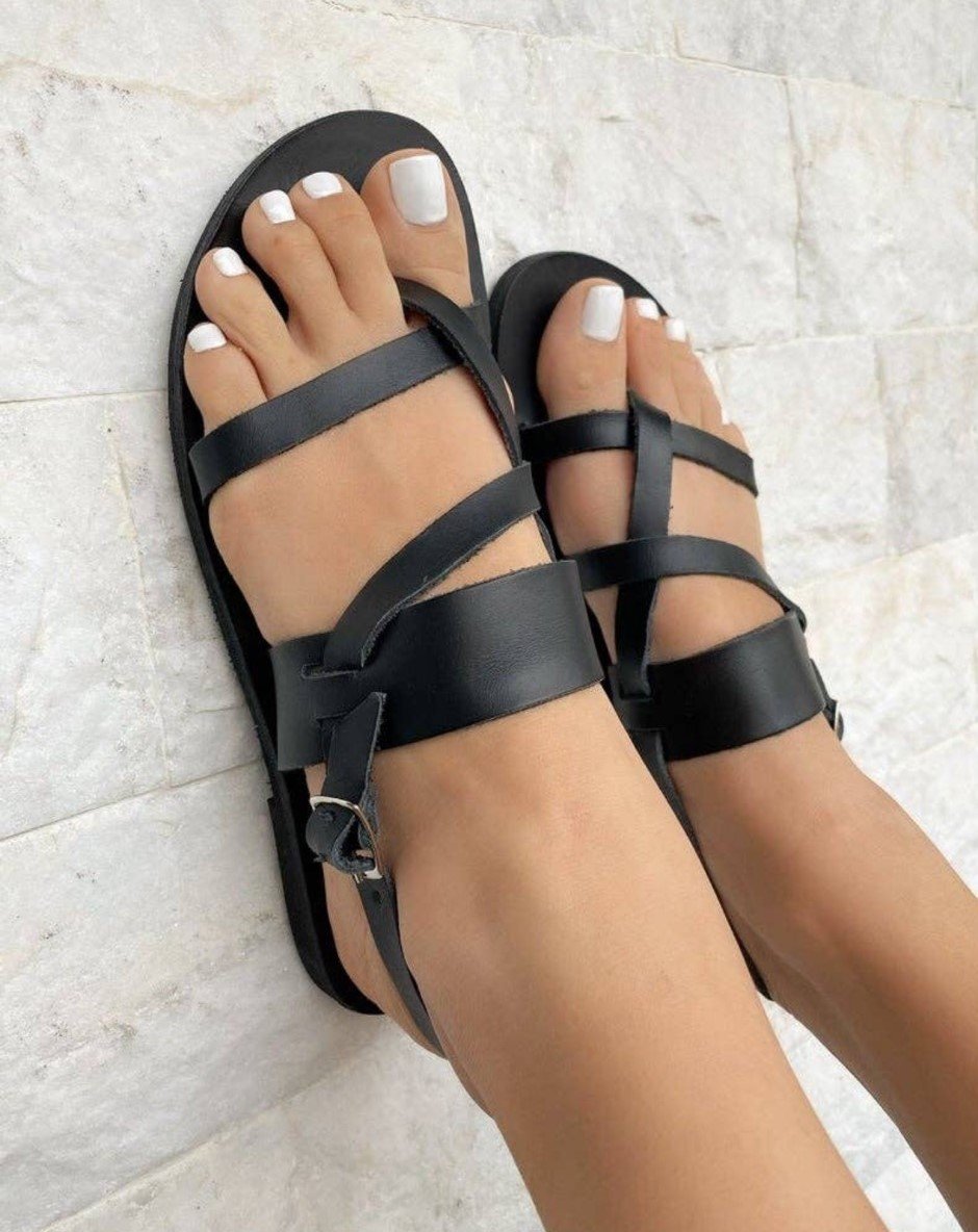 Women Strappy 100% Genuine Leather Gladiator Sandals