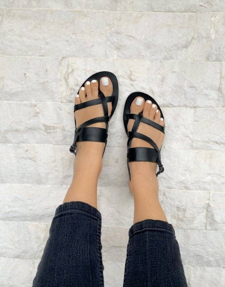 Women Strappy 100% Genuine Leather Gladiator Sandals