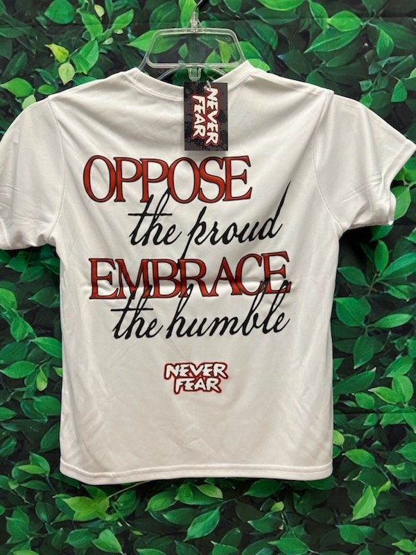 Embrace The Humble Poly White Quick Dry Youth Tee