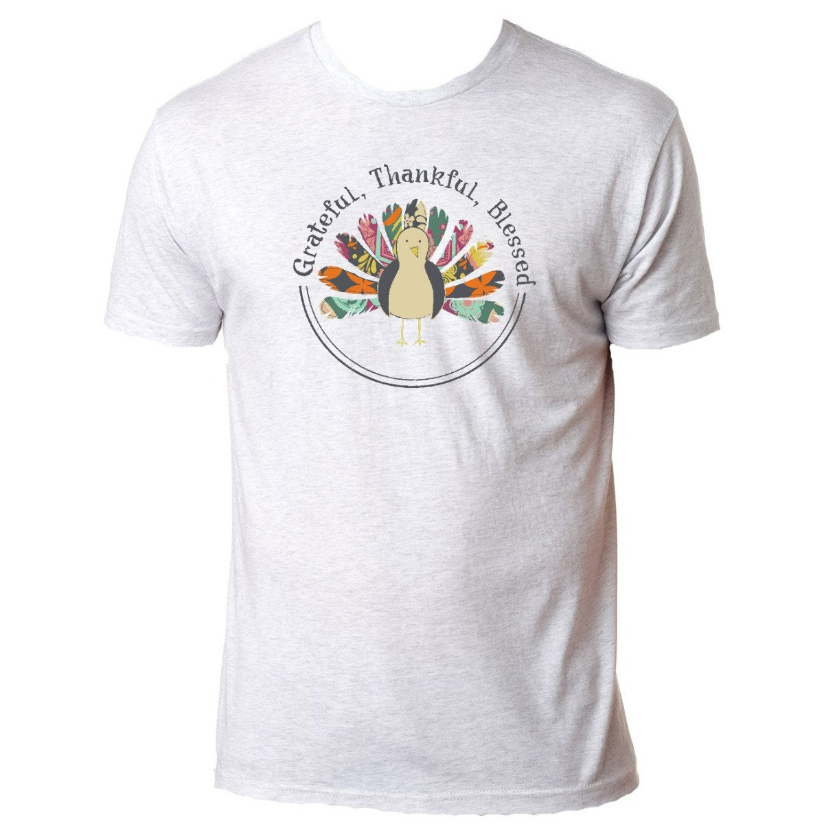 KIDS GRATEFUL THANKFUL BLESSED TURKEY T-SHIRT by Jane Marie