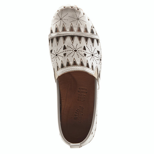 Fusaro Gray Leather Slip on Loafer by SPRING STEP