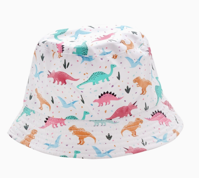Kids Sunglasses with Dinosaur Print and Bucket Hat