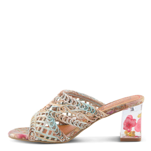 LACYLOOPS Mint Green Multi Block Heel by L'Artiste from Spring Step Shoes