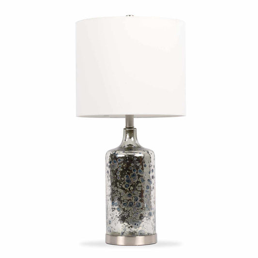 Lentner Ribbed White Ceramic Table Lamp