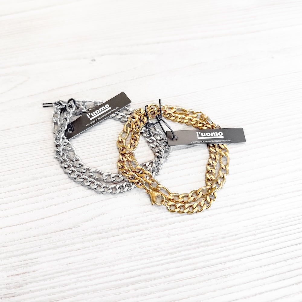 Lorenzo L'uomo Mens Collection Double Bracelet