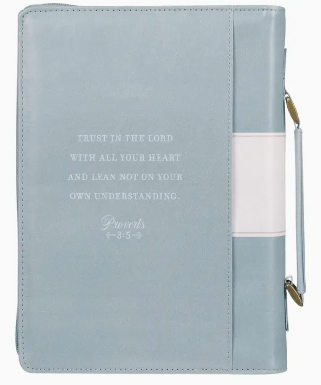 Medium Bible Cover Fashion Teal Trust Prov. 3:5