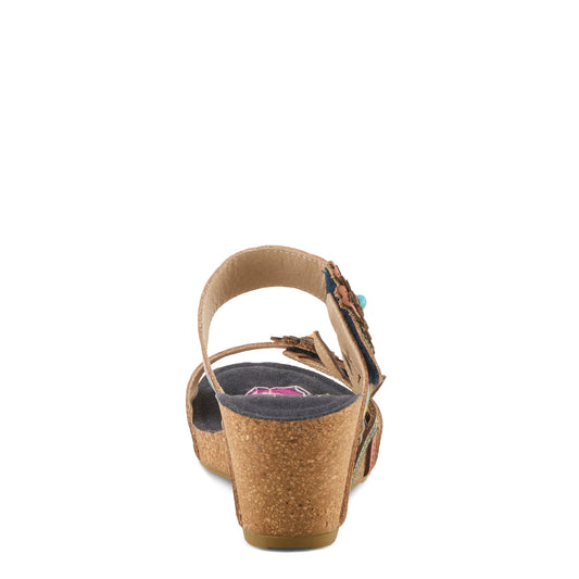 MOAI-Navy Multi Wedge Heel Sandal by L`ARTISTE from Spring Step Shoes