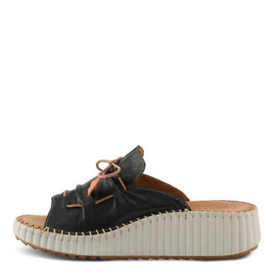 NEVELLE Black chic slip-on wedge sandal by Spring Step from Spring Step Shoes