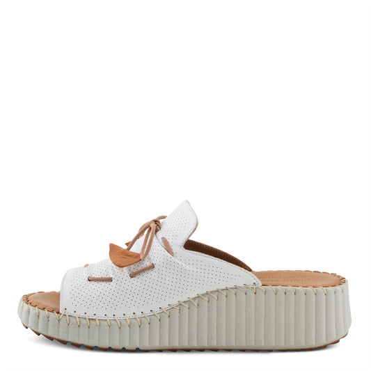NEVELLE White chic slip-on wedge sandal by Spring Step from Spring Step Shoes