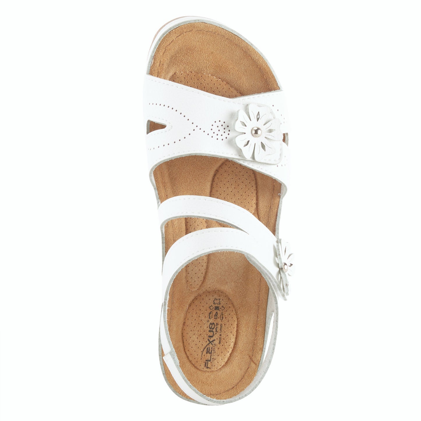 Poncia White Backstrap Sandal by Flexus