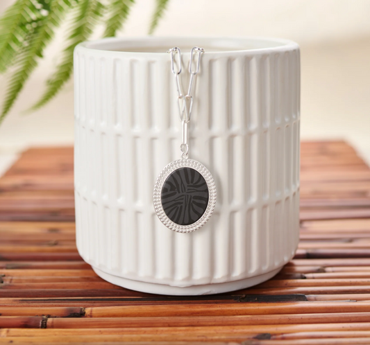 Noir Reversible Link Medallion Necklace by Jilzarah