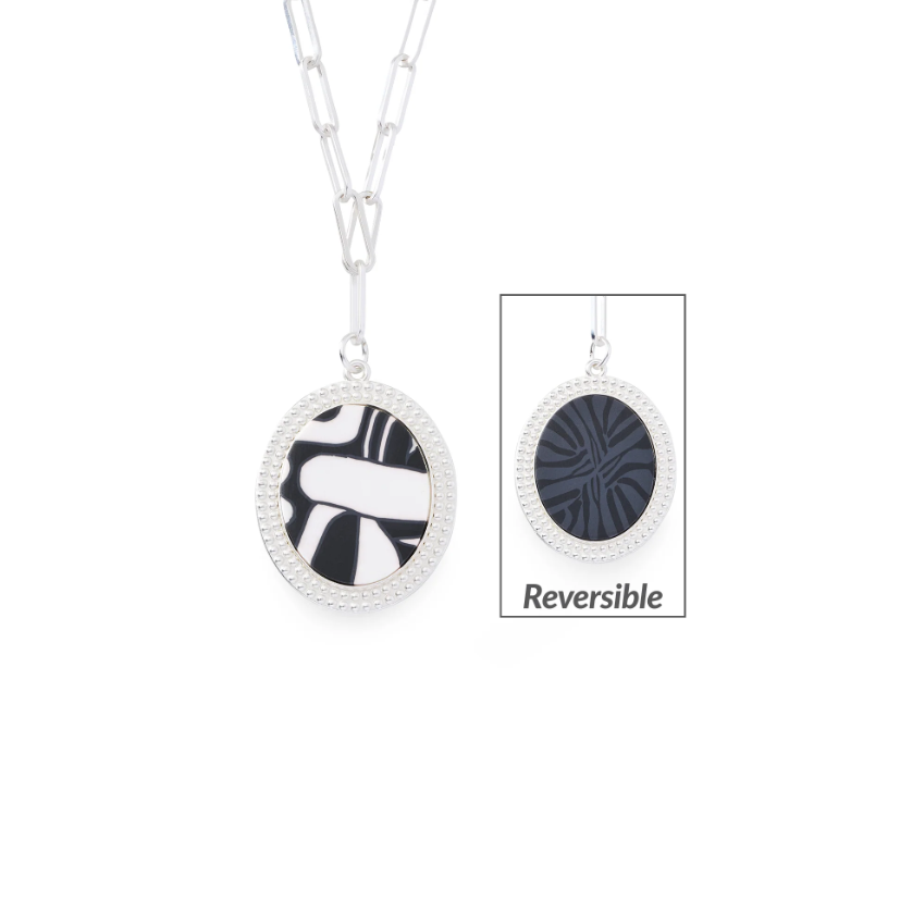 Noir Reversible Link Medallion Necklace by Jilzarah