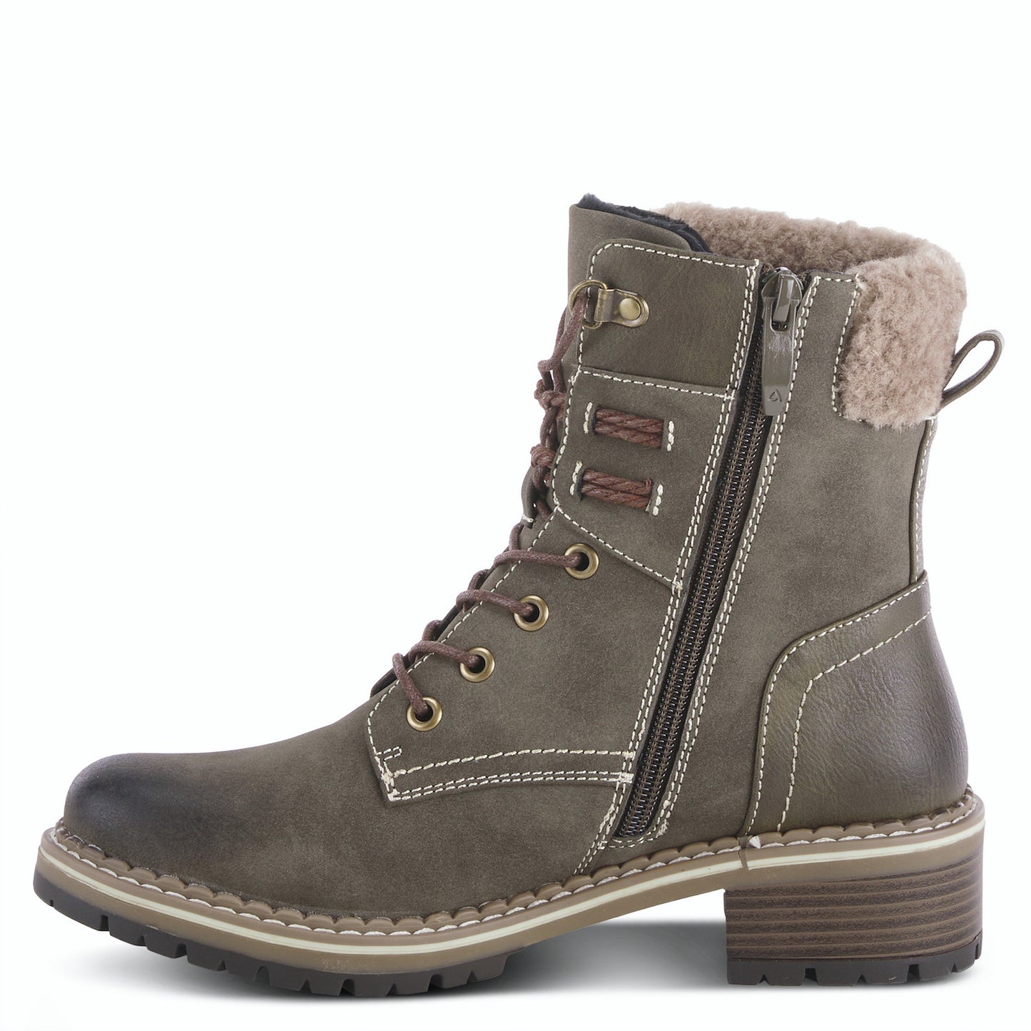 Jordyn Boot By Patrizia - Fur Ankle Boot - Olive Green