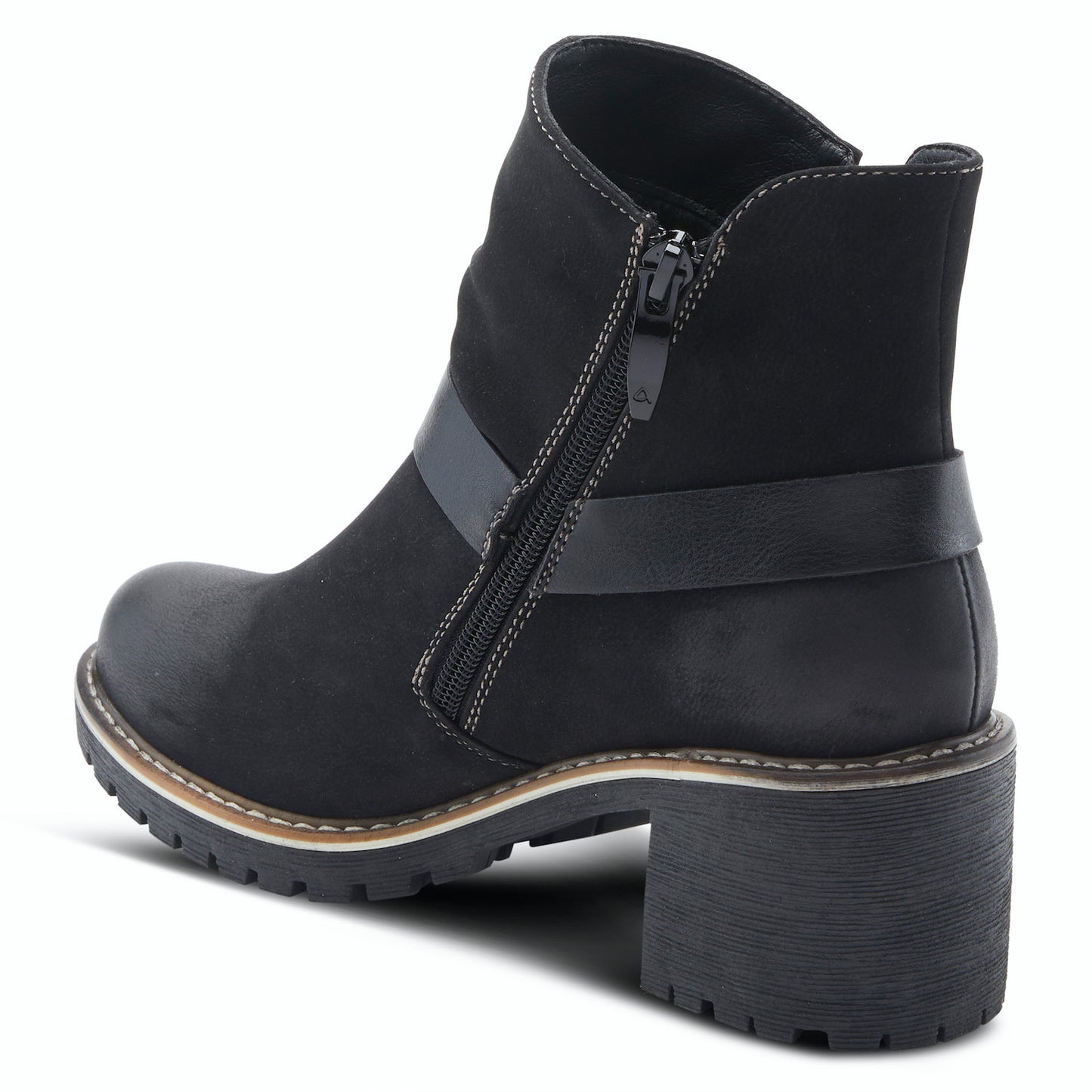 Firewood Black Lug Sole Bootie By Patrizia