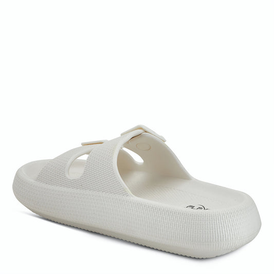 Bubbles White waterproof slides by Flexus