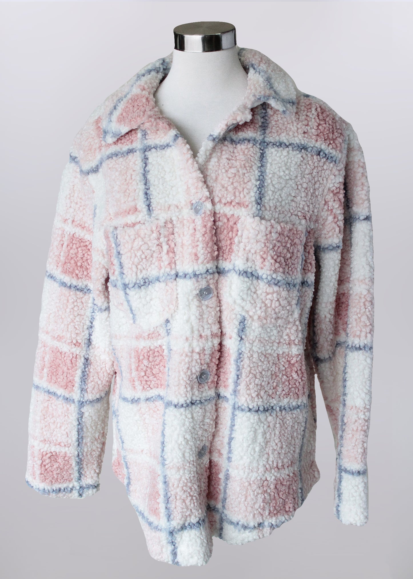 Pink Plaid Shacket Jacket by KerenHart