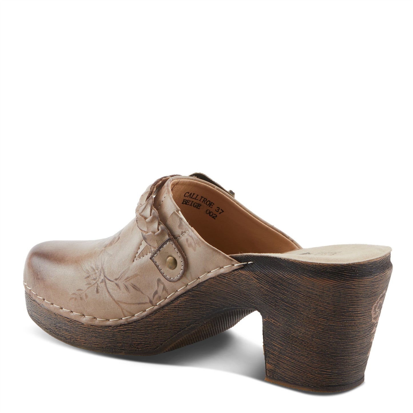 CALLIROE Boho Chic Vintage Charm Leather Clog Shoe by L`ARTISTE
