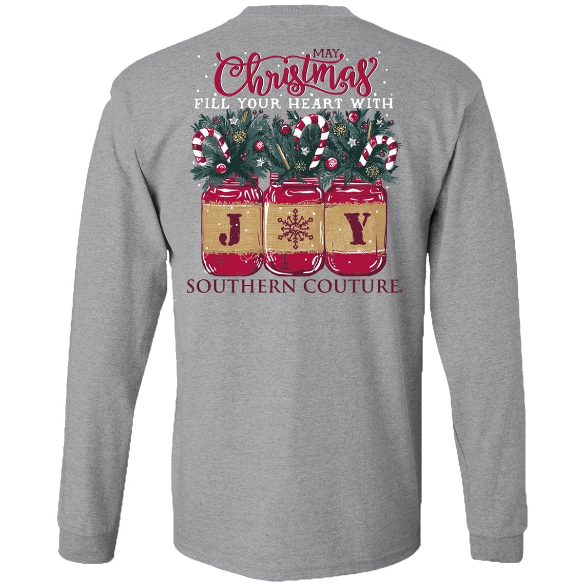 Christmas Fill Your Heart - Sports Grey - Southern Couture Long Sleeve Tee